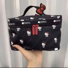 レスポートサック ハローキティ バニティポーチ ブラック リボン 新品