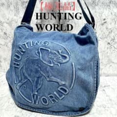 極美品】ハンティングワールド ショルダーバッグ デニム ロゴ USA製