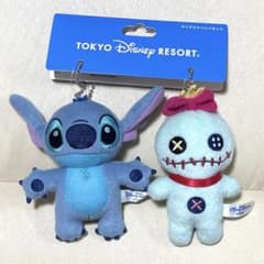 ディズニー リゾート スティッチ & スクランプ ぬいぐるみバッジ