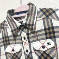 バーバリーブルーレーベル ノバチェック ネルシャツ S 綿100 日本製