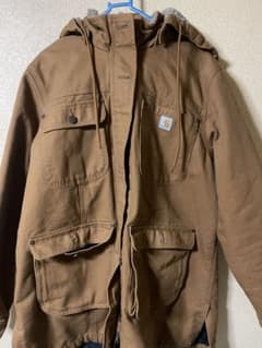 Carhartt フード付きジャケット ブラウン - メルカリ
