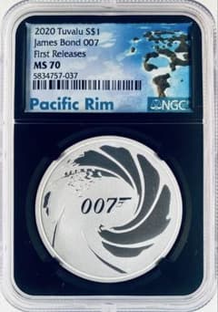 2020年ツバル ジェームズ・ボンド007 1oz 1ドル銀貨 NGC MS70 - メルカリ