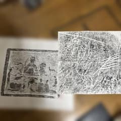 最終価格コレクター保管品 四川漢代画像磚拓本 翠県石巖寺拓本 2点