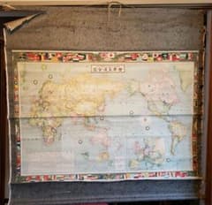 戦前 大地図 世界交通全図 明治42年 大阪毎日新聞社発行 世界地図