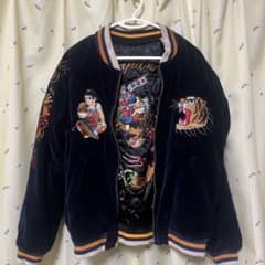 houston ベロア リバーシブル スカジャン 桃太郎 金太郎 - メルカリ