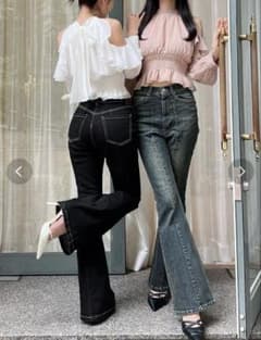 RESEXXY スタイルメイクフレアデニムパンツ ブラック Sサイズ - メルカリ