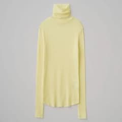 SOEJU ソージュ カシミヤ混タートルネックカットソー シアー イエロー