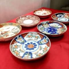 有田焼伊万里焼古伊万里九谷焼古九谷金彩色絵赤絵 豆皿小皿6種6客