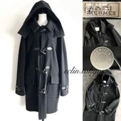 HERMES カシミヤ混【水牛トグル&セリエボタン】ダッフルコート E4596