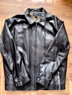 90s ヴィンテージ ラルフローレン レザー ブラック L リアムギャラガー