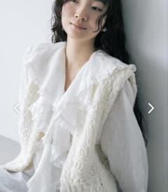 ワードローブを新鮮に」ウール混のチャンキーニットベスト/アイボリー