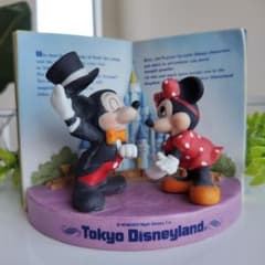 1986年製 DISNEY ミッキー＆ミニー シンデレラ城 BOOK型フィギュア