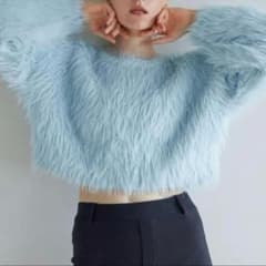 SeaRoomlynn シールームリン ヘアリーシャギーショートトップス ブルー