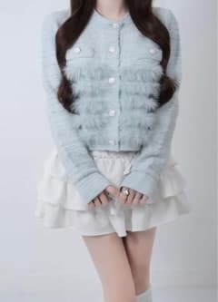 Lumignon ルミニョン ツイード ニット トップス ライトブルー - メルカリ