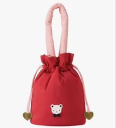 新品未使用 ファミリア巾着バッグ レッド バレンタイン 完売カラータグ