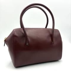 美品 カルティエ ハンドバッグ ミニボストン 裏地総柄 レザー ボルドー