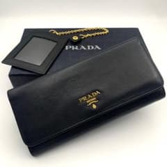 付属品完備 プラダ 長財布 二つ折り サフィアーノ レザー ロゴ 金具 革