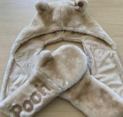 ディズニー プーさん フード付きマフラー ファンキャップ 手袋 - メルカリ