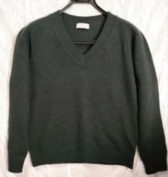 マーガレットハウエル カシミヤ混 Vネックニット ブラック サイズ2