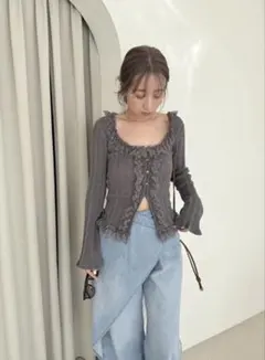 2026年最新】snidel スナイデル sustainableフリルニットプルオーバー