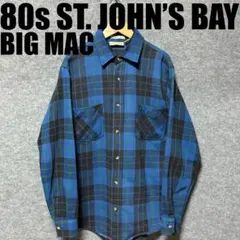 80s ST. JOHN'S BAY × BIG MAC 黒青 ネルシャツ M - メルカリ