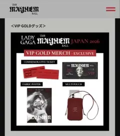 Lady Gaga The MAYHEM Ball VIP GOLDグッズ - メルカリ