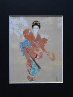 片岡真太郎、【白い燈台】、希少画集画、高級新品額・額装付、状態良好