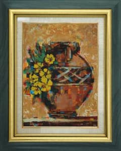 メルカリ 絵画絵額付き (白）油絵uF6-061703静物フルーツグラス