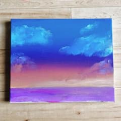 幻想絵画、空飛ぶ画家糸川裕志のアクリル画M8号