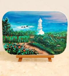 灯台のある草原」能取岬 P8 絵画