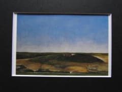 久野和洋、【土の壁に沿って】、希少な額装用画集画、新品高級額 額装