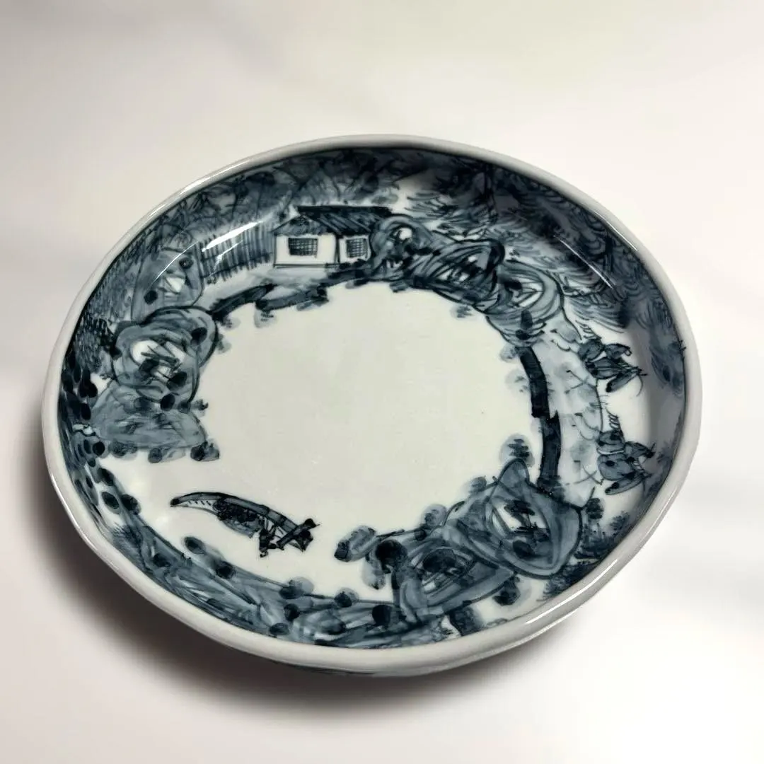 京燒清水燒六齋窯村田幸之介染付圓盤山水畫新品未使用‐ Mercari 日本