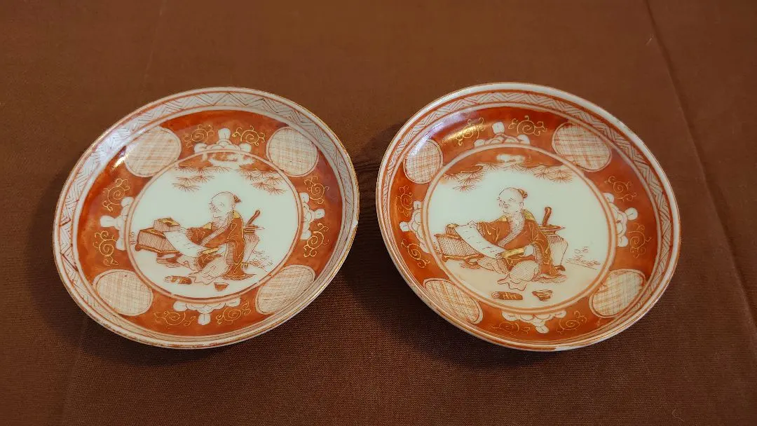 古九谷九谷焼赤絵飯田屋宮本窯龍の図浅井一毫山田久録1客