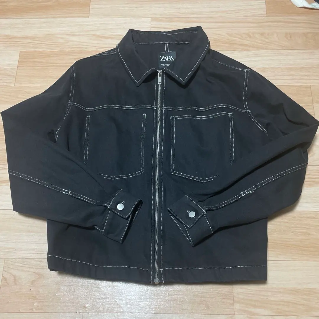 2026年最新】ZARA コントラストトップステッチ ブークレ ジャケットの