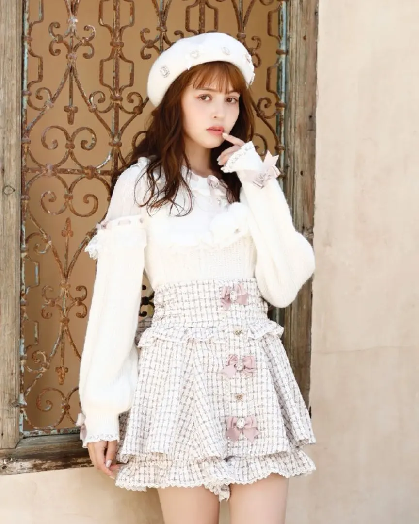 2026年最新】LIZLISAポンポンリボンレースヨークニットトップスの人気