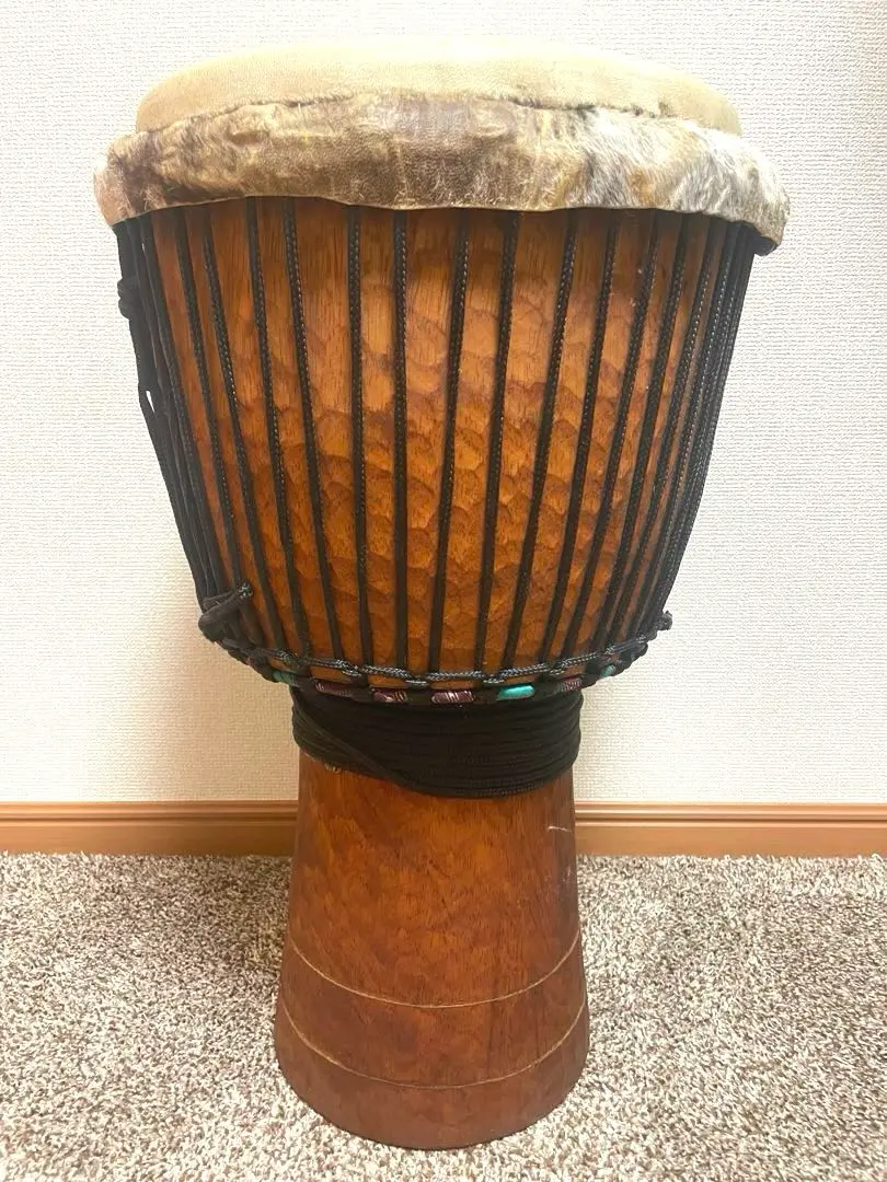 現状渡し ジャンベ 31cm 皮破れ有り ケース付き