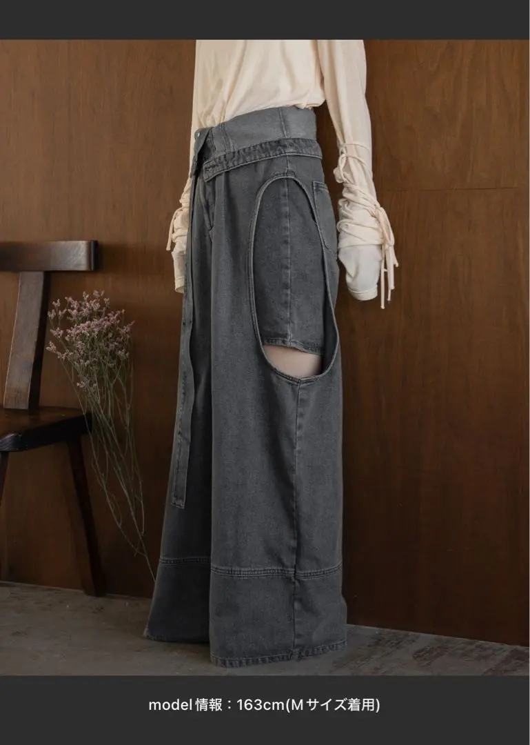 2026年最新】mideal カットアウトデザインワイドデニムの人気アイテム