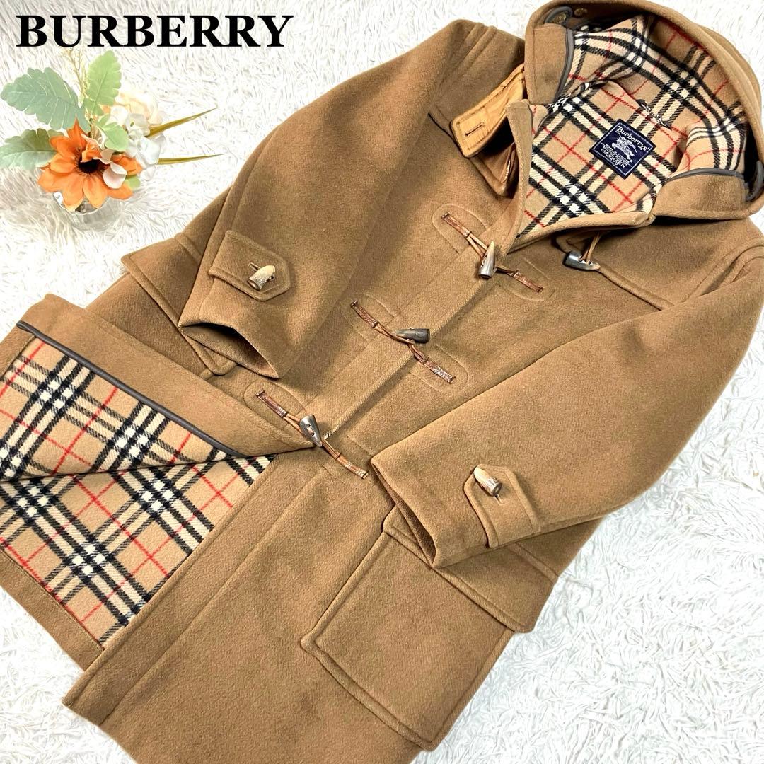 ✨美品✨バーバリー ダッフルコート フード ノバチェック キャメル 英国製 L