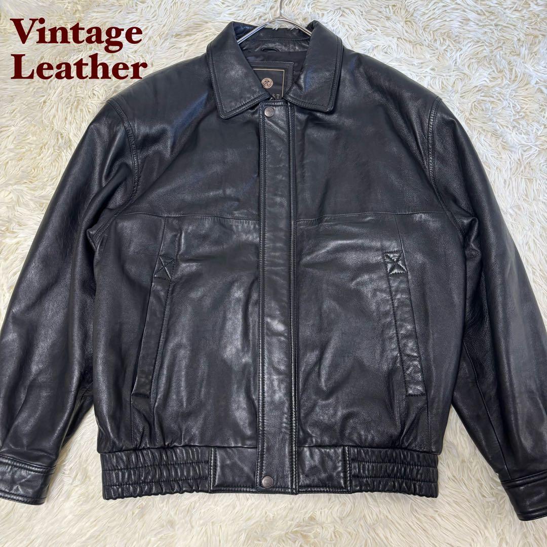 美品✨90's レザージャケット　羊革　ブルゾン　黒　L 菅田将暉　キムタク