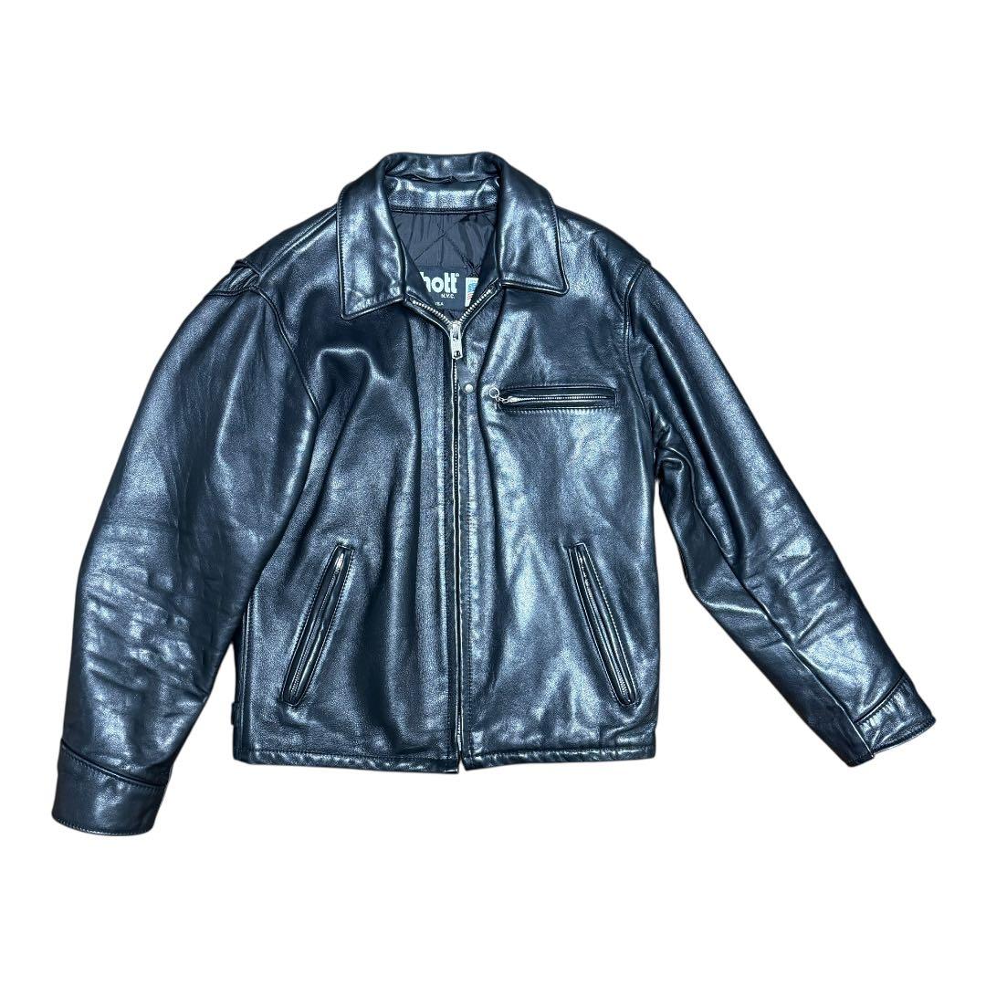 【Schott】AT101 シングルライダース サイズ40 美品 美品✨ schott AT101 レザージャケット シングルライダース 40 黒