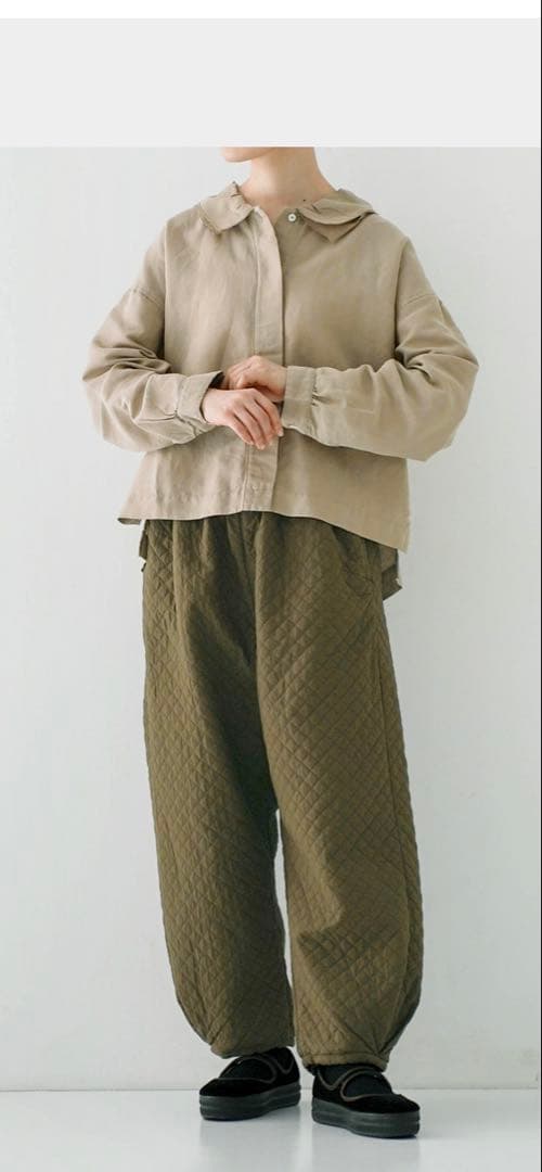 【美品】ネストローブ　コットンリネンツイルダブルカラーシャツ