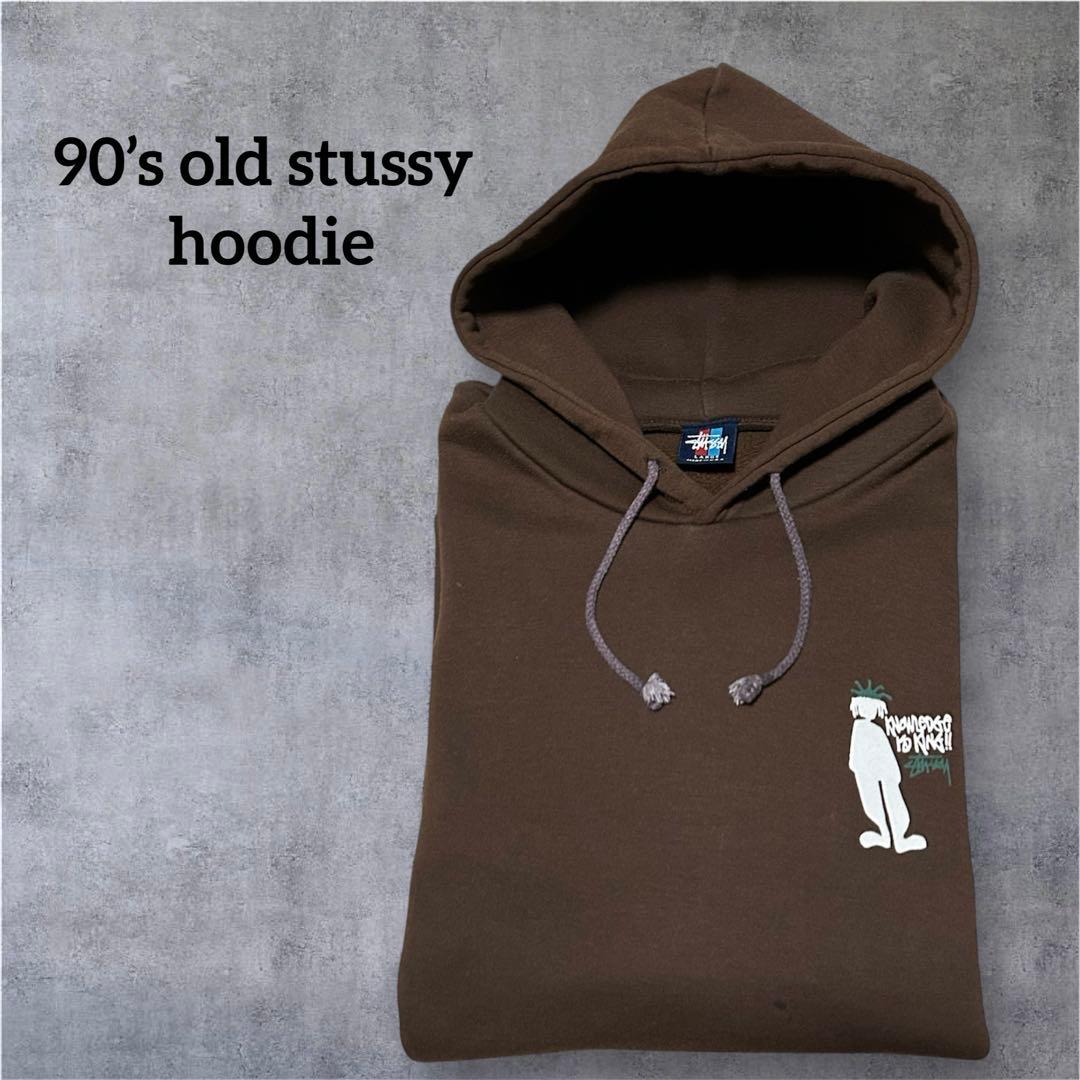 ゴ*ス様 【希少】90’s old stussy フードパーカー　shadow
