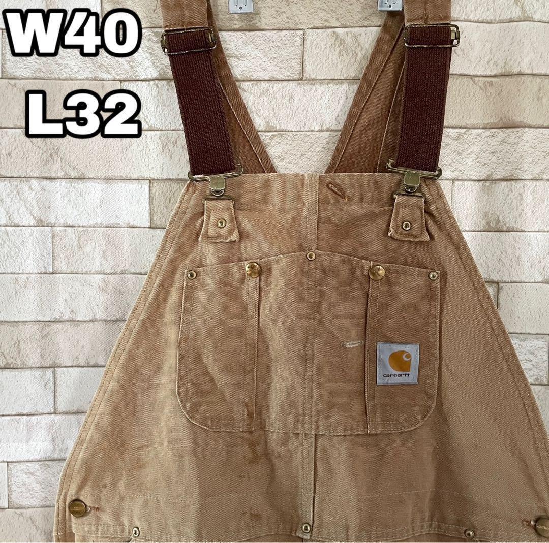 カーハート USA オーバーオール ダブルニー ダック地 ブラウン 40×32 wau122102u8e5e.jpg