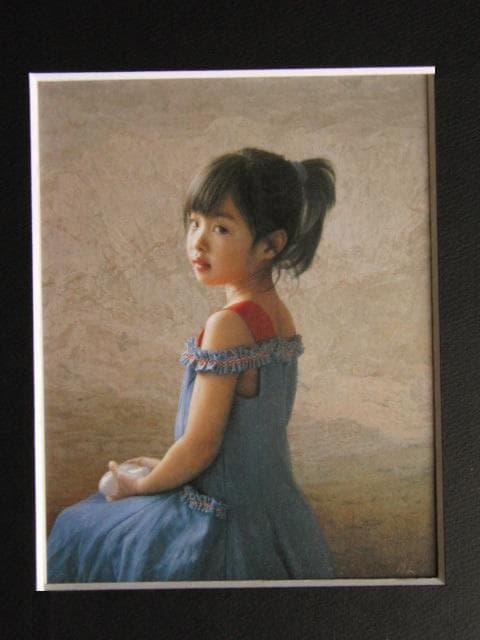 島村　信之、オカリナ、希少画集画、新品高級額・額装付、状態良好