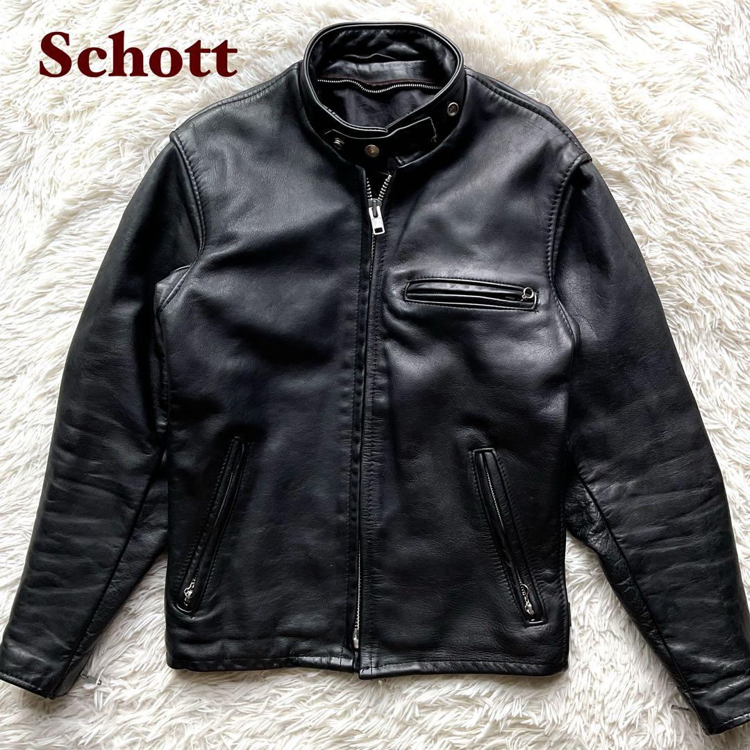 美品✨schott 641 レザージャケット　シングルライダース　本革　36 黒