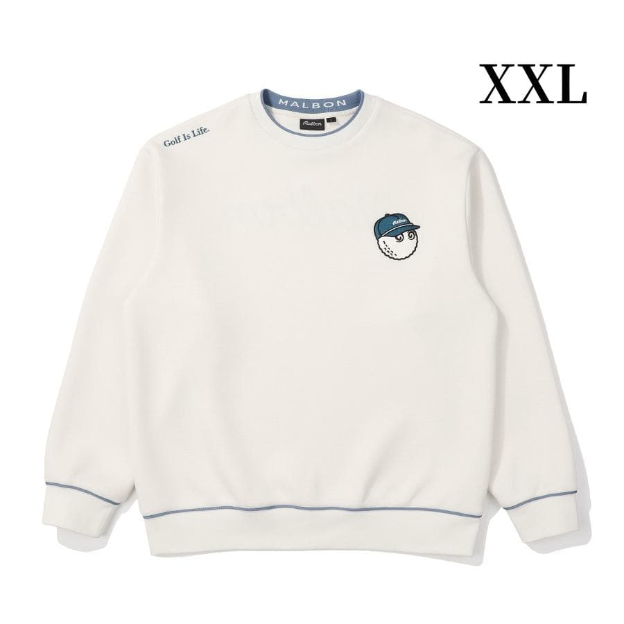 【新品白XXL】マルボン ゴルフ トレーナー スウェット トップス 長袖 メンズ