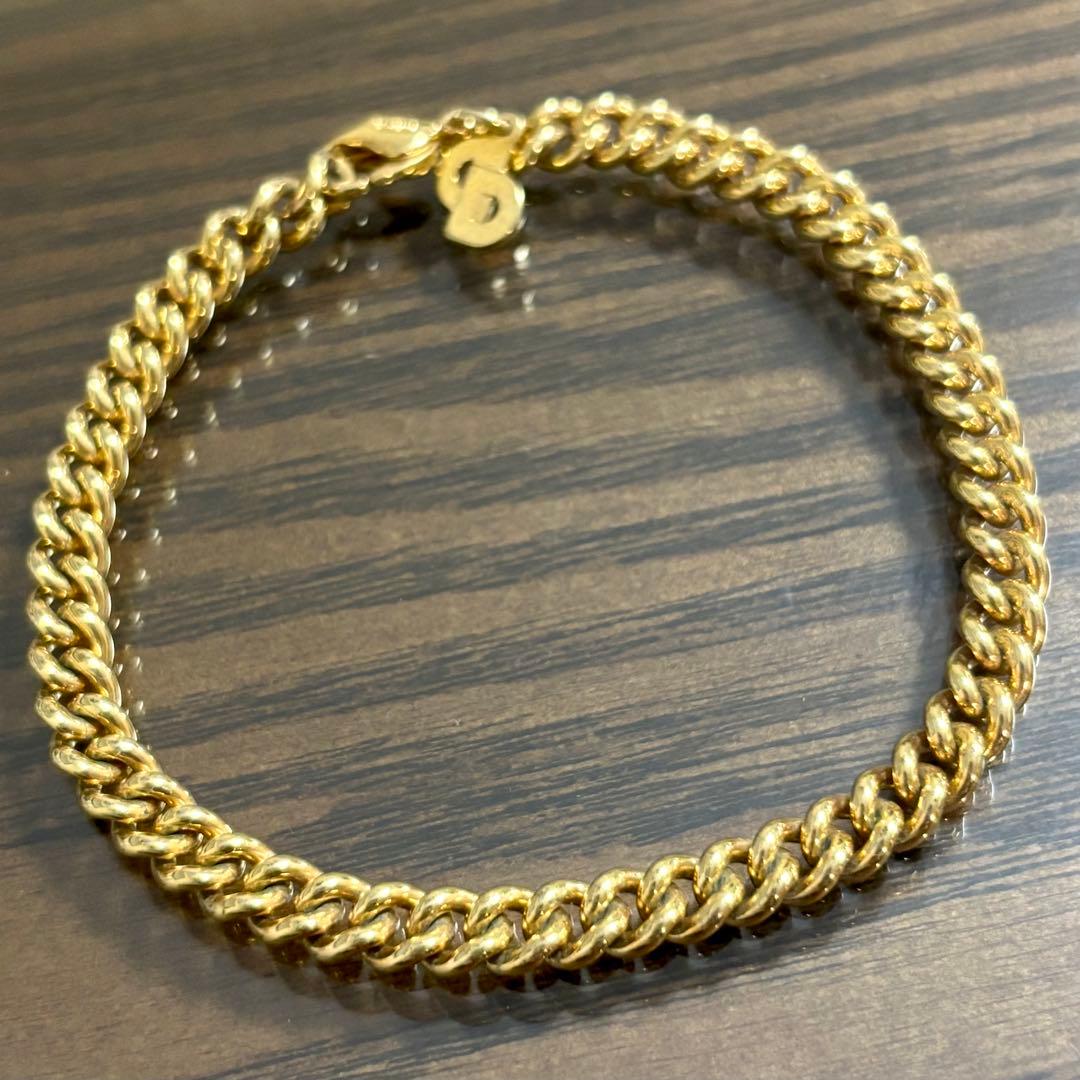 ［美品］ディオール　チェーンブレスレット　ゴールド　ヴィンテージ　6mm