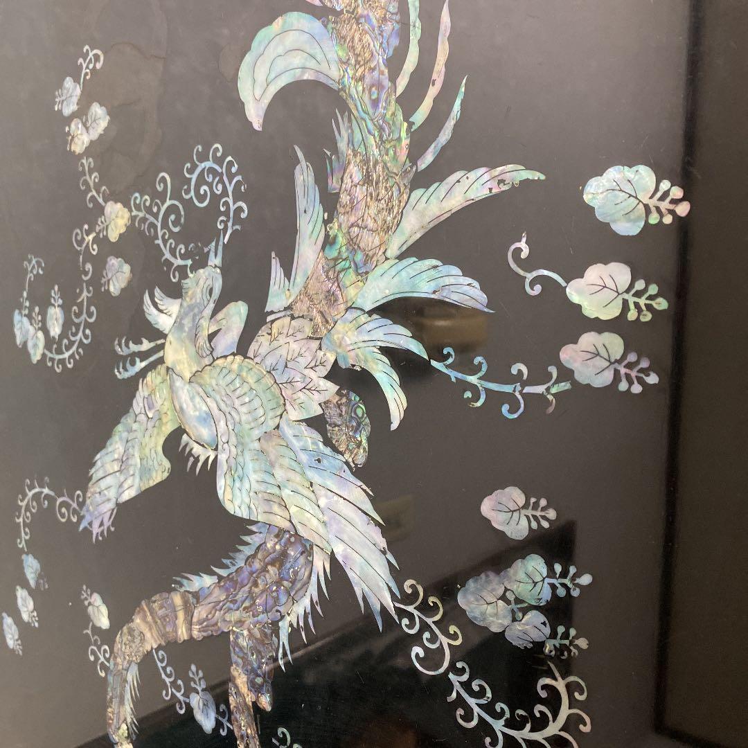 黒漆螺鈿テーブル 鳳凰紋 中古 韓国製 - メルカリ