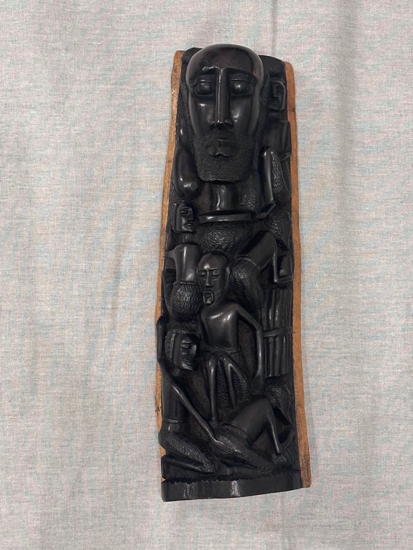 【希少】高級　アフリカ　木彫　一本彫　特大41cm アフリカンエボニー　黒檀 bogolanmarket_makonde44