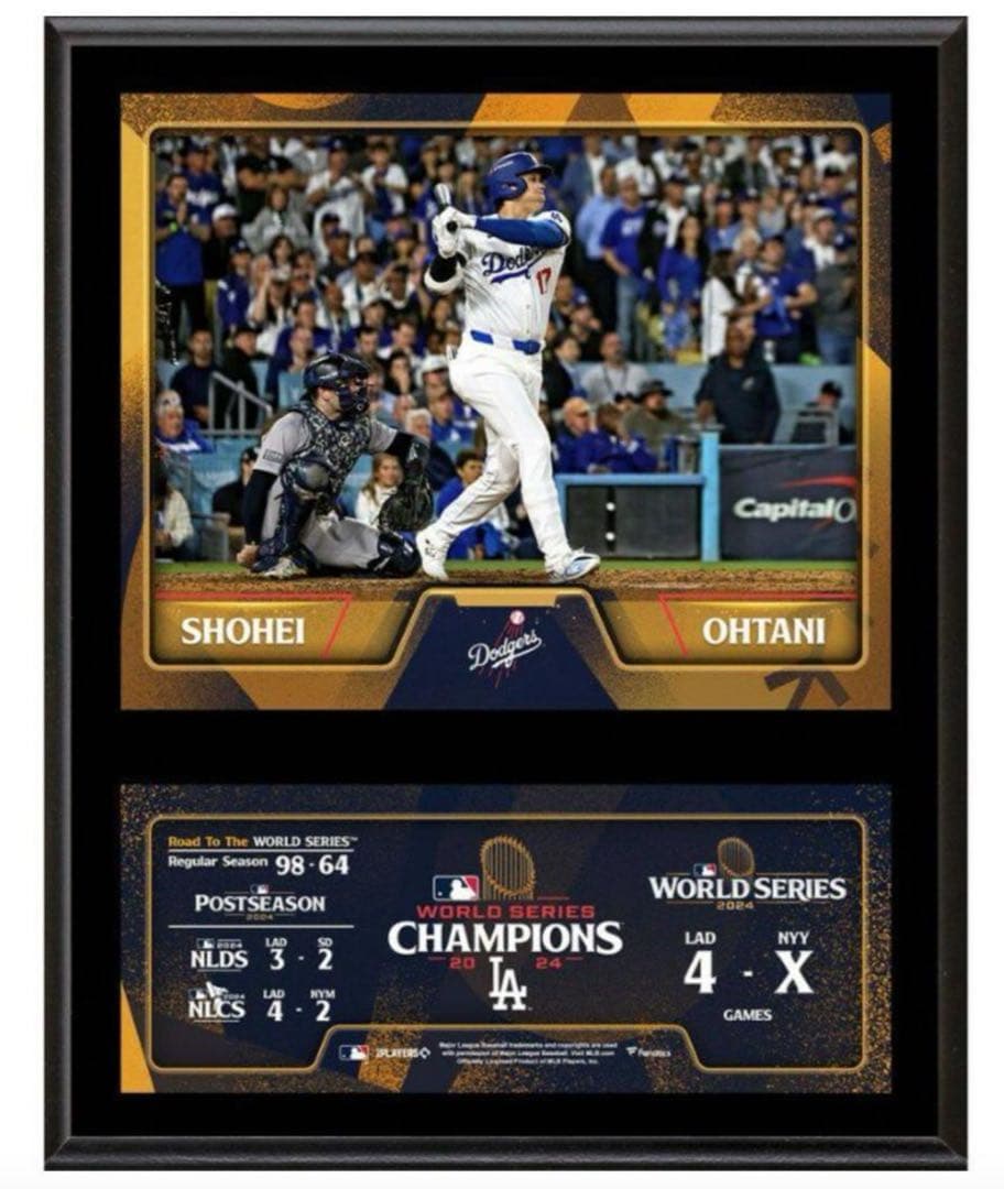 大谷翔平【ワールドシリーズ2024】フォトプラーク（フォトフレーム）MLB MLB 大谷翔平 ドジャース フォトフレーム 【海外版】ワールドシリーズ
